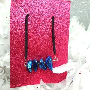 22-24 Electroplated Blue Quartz Gemstone Necklace Minimalist
